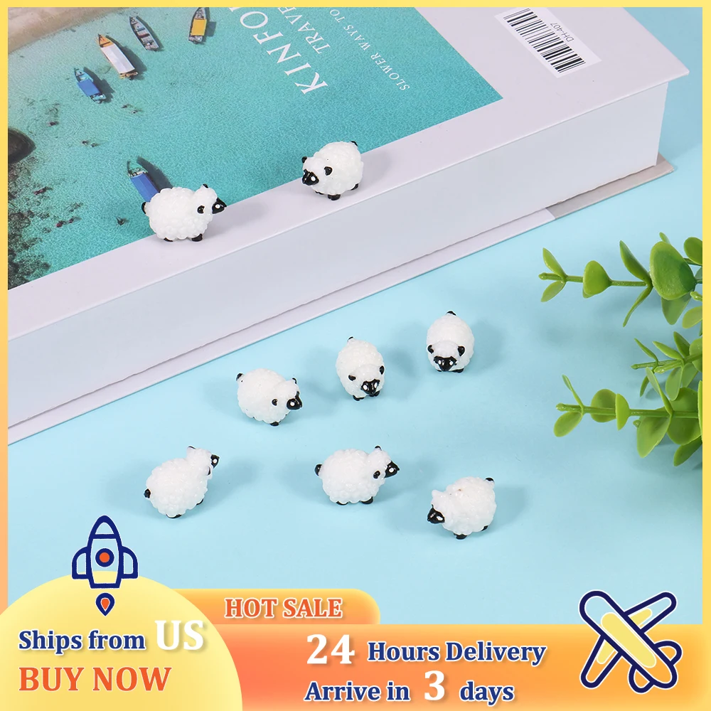 40Pcs Mini Resin Tabletop Decor Landscape Sculpture Doll House Decoration Sheep DIY Micro Decor For Home Garden Decorations