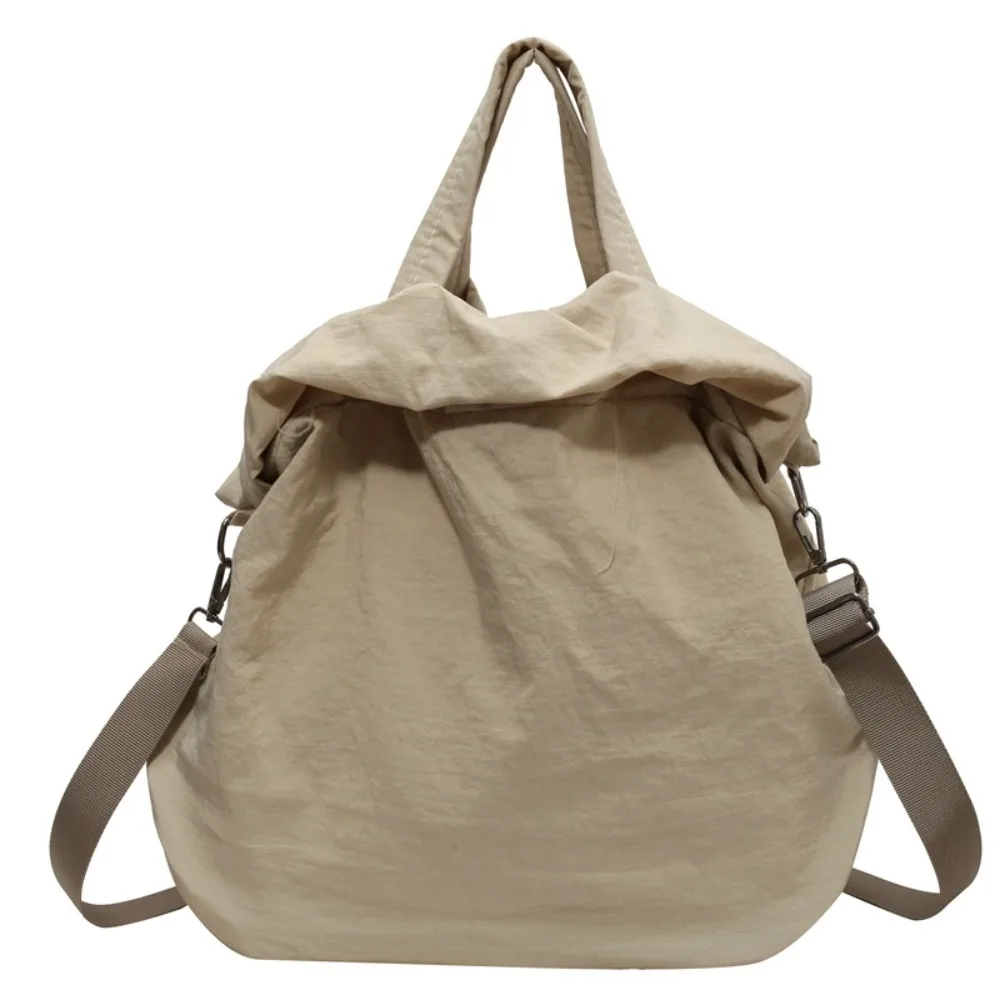 

Large Capacity Nylon Tote Bag Lightweigh Soft Woman Shoulder Bag Commuting Solid Color Minimalist Handbag Travel