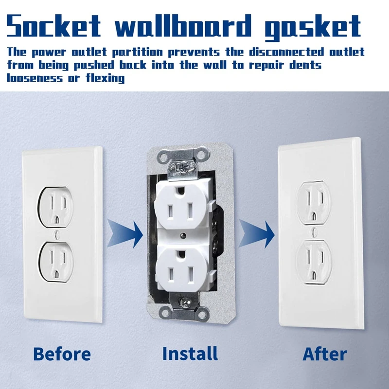 Wall Plate Spacer- Metal Flush Fit Device Leveling Plates - Receptacle Spacers Shims Leveler For Fixing Walls