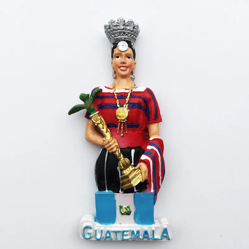 Guatemala creative tourism souvenirs 3D beauty queen magnetic stickers refrigerator magnets collection decoration souvenirs