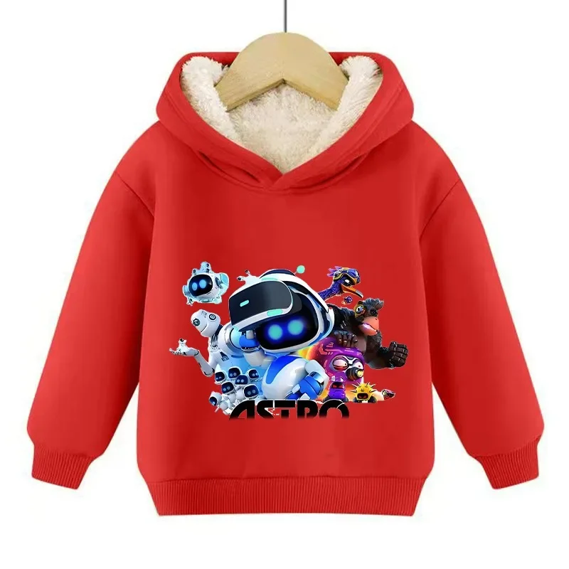 Astro Bot Children Hoodie Anime Sweatshirt Girls Boys Winter Thickening Pullover Warm Outdoor Sports Kids Clothes Christmas Gift