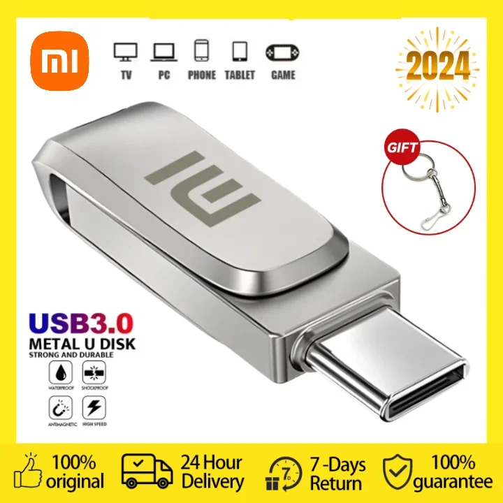 

Xiaomi 2TB 1TB USB Flash Drives USB 3.0 Metal Flash Drive Type-C High Speed Pendrive Waterproof Portable USB Memory For Table PC