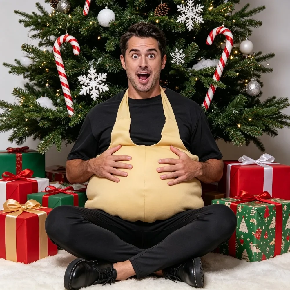 Realistic Fake Belly and Butt Pads for Christmas Halloween Adult Costume Party Soft Comfortable Not Easy to Shift