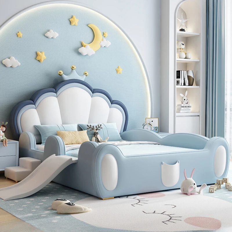 Unique Modern Childrens Bed Princess Luxury Loft Kids Comferter Bed Queen Size Cama Infantil Furniture Home