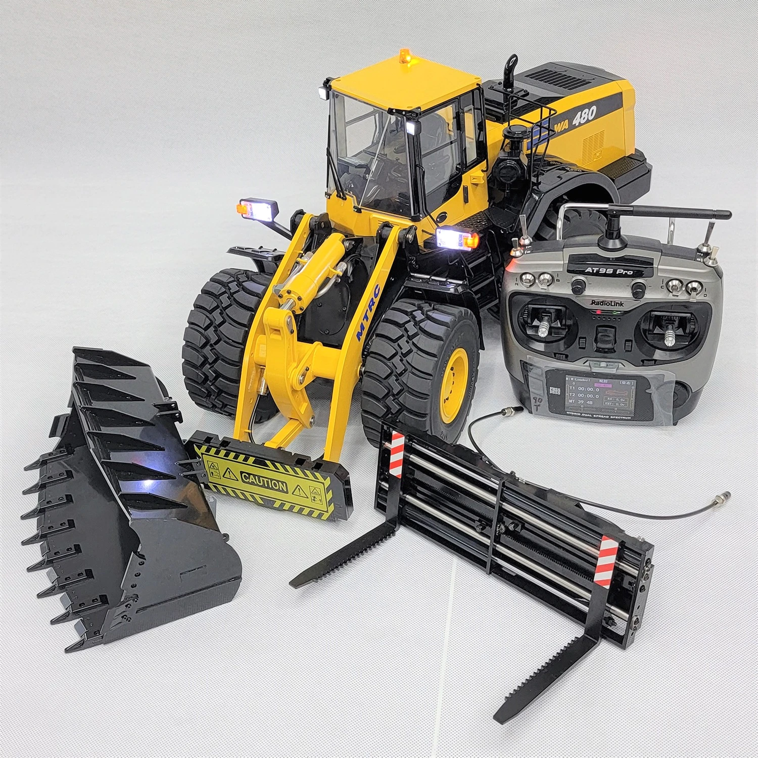 

WA480 RC Loader 1/14 Hydraulic RC Loader Metal Model with Light and Sound System Engineering Machinery Remote Control Car Toy