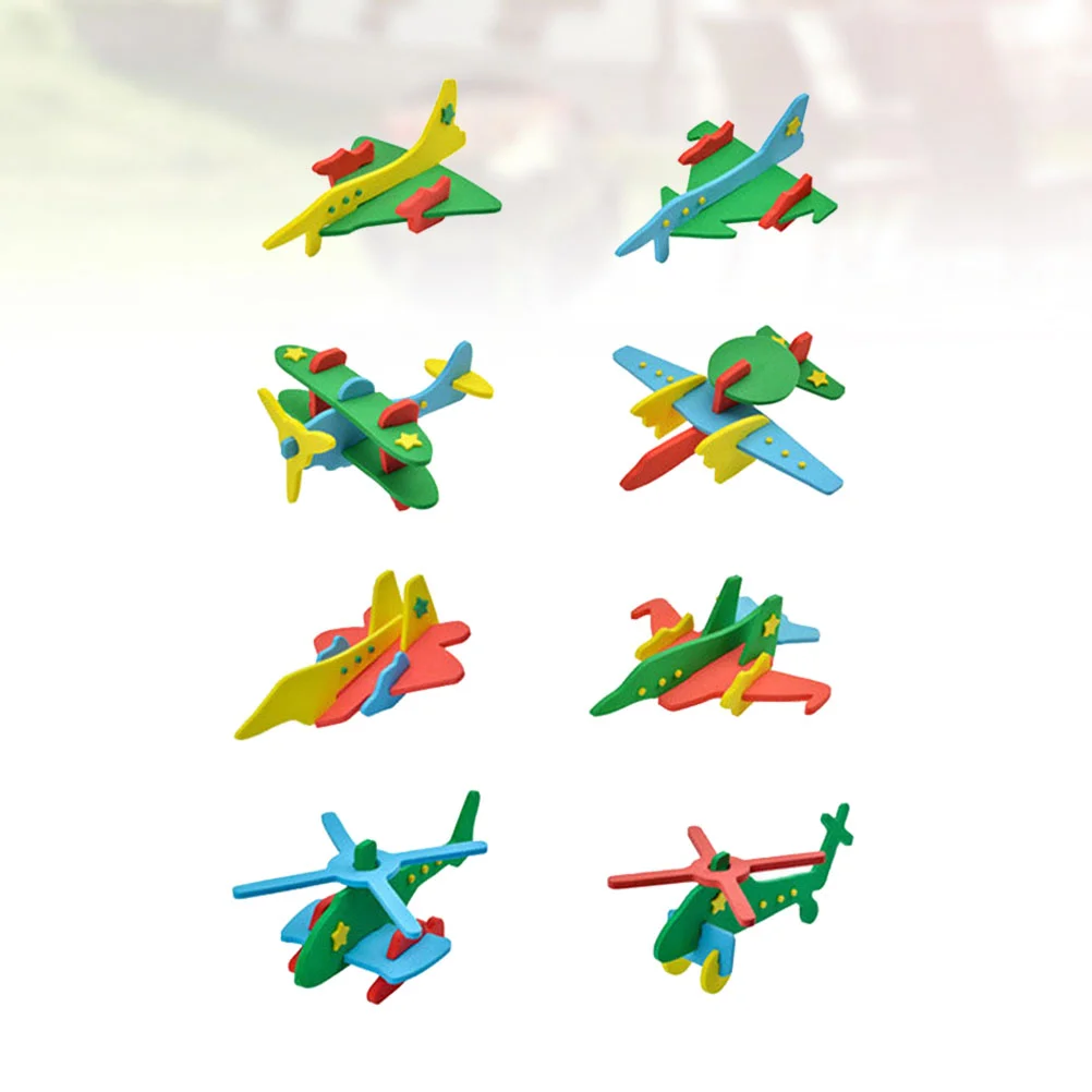 

8pcs Airplane EVA Puzzle DIY Assembly 3D Puzzle Toy Educational Jigsaw Toy for Kids Children aircraft puzzle