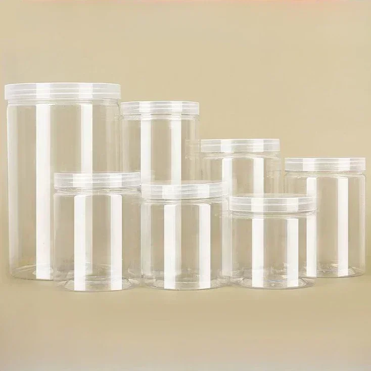 10pcs Thick Transparent Plastic Jar Food Grade Sealed Fresh-keeping Bottle  Kitchen Miscellaneous Grain Snack Fresh-keeping Box