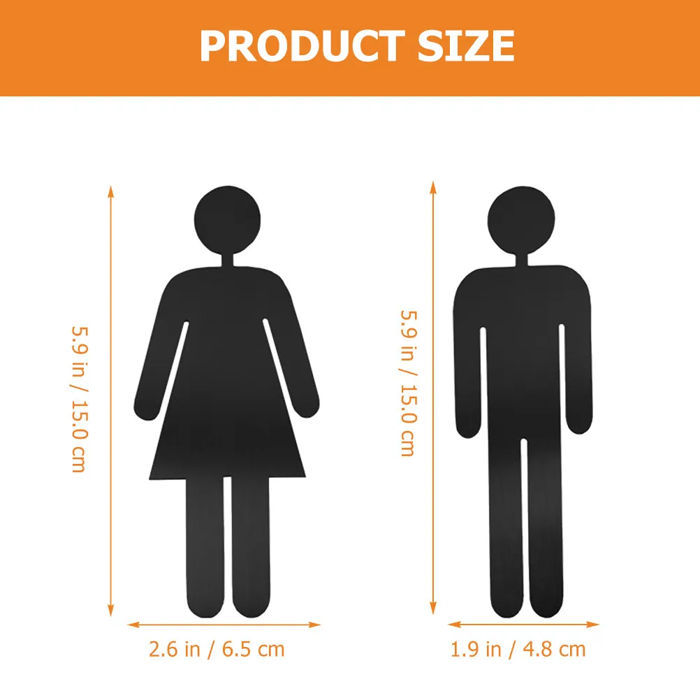 1Pair Restroom Identification Signs Men Women Premium Washroom Sign Plate Practical Toilet Guiding Sign Lavatory Direction