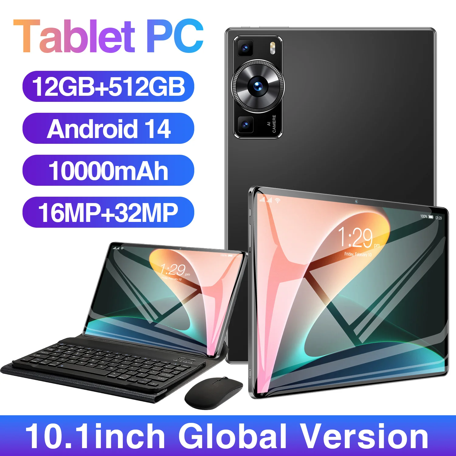 2024 Global Model P60 Pro Tablet Android 13 16GB+1TB 11-inch Bluetooth 5G Dual SIM Dual Standby WIFI HD4K Tablet PC New Products