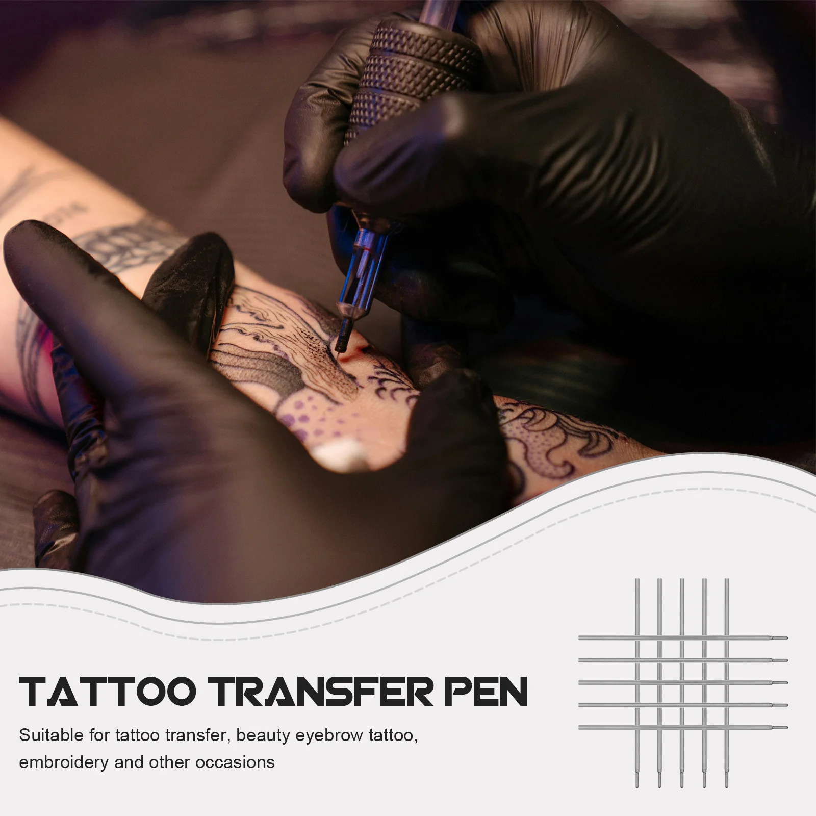 10 قطعة قلم استنسل الوشم سبائك الألومنيوم الجسم غرامة تلميح الجلد بمناسبة القلم الملء الدقة مخطط ممارسة أدوات التجميل #5
