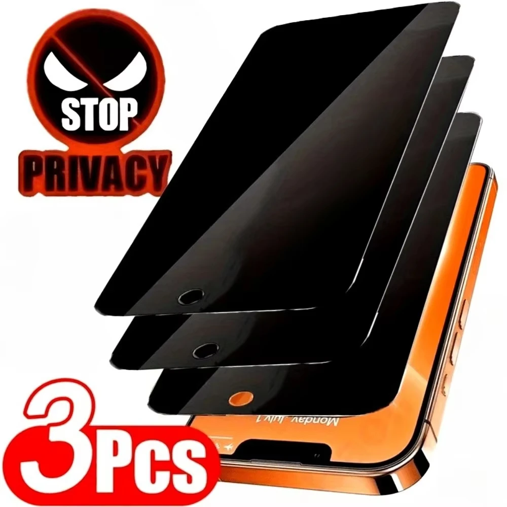 

3Pcs Privacy Tempered Glass Film for iPhone 17 16 15 14 Pro Max Air 16e 15 14 Plus Screen Protector for iPhone 13 12 11 Pro XR X