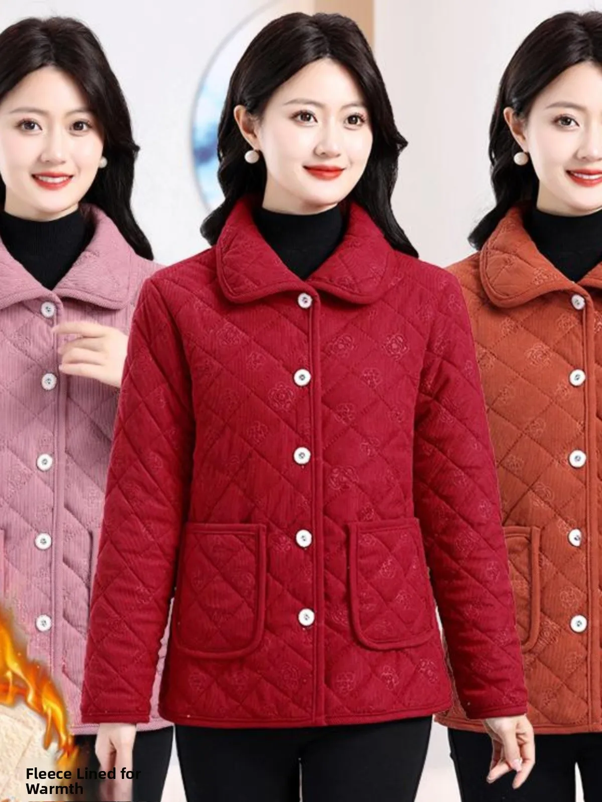 

Новинка: Утепленное вельветовое хлопковое пальто для женщин среднего и старшего возраста, осенне-зимняя модная верхняя одежда