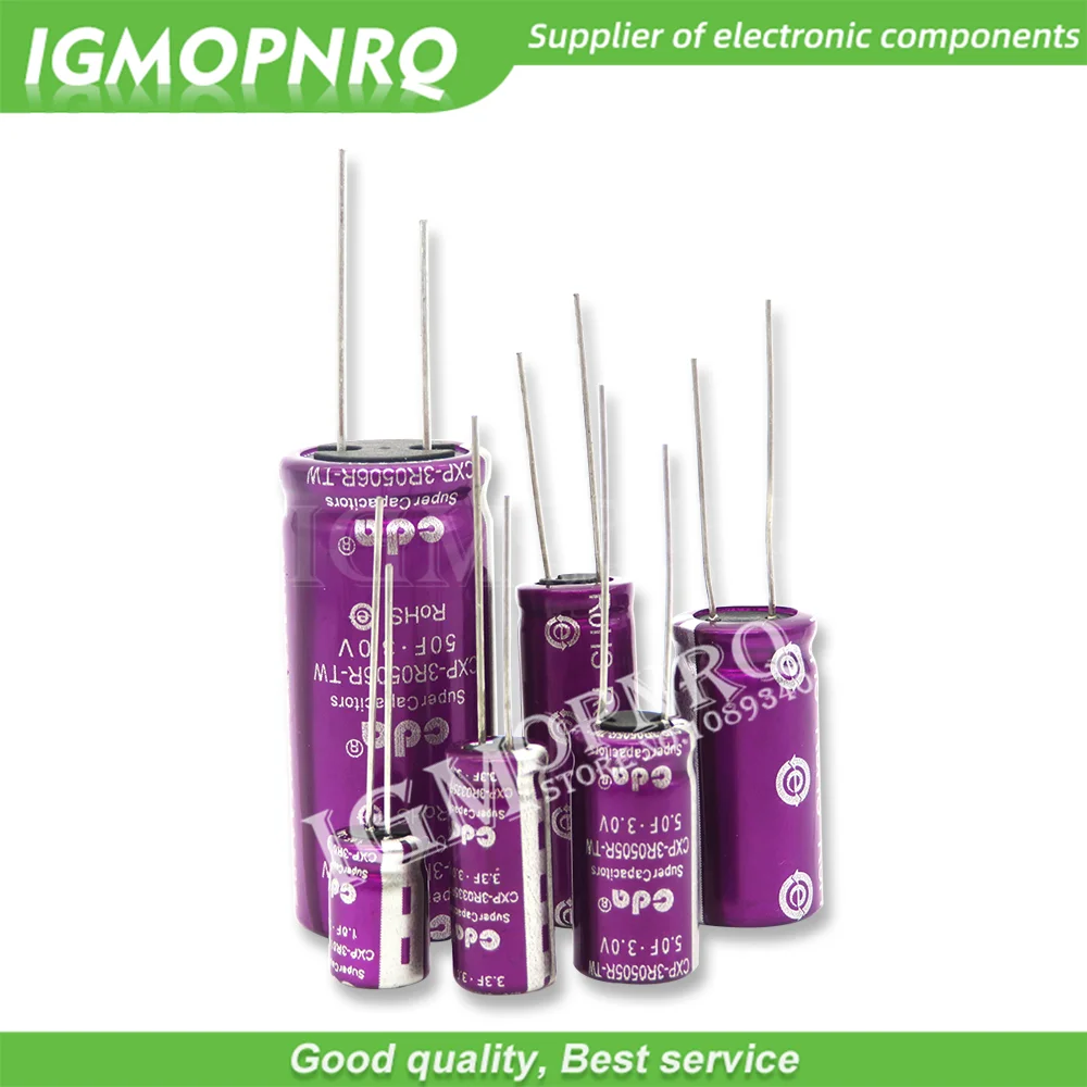 1PCS 3.0V Super capacitor 1.0F 2.0F 3.3F 5.0F 7.0F 10F 15F 20F 25F 30F 50F 60F 100F 120F Farad capacitor