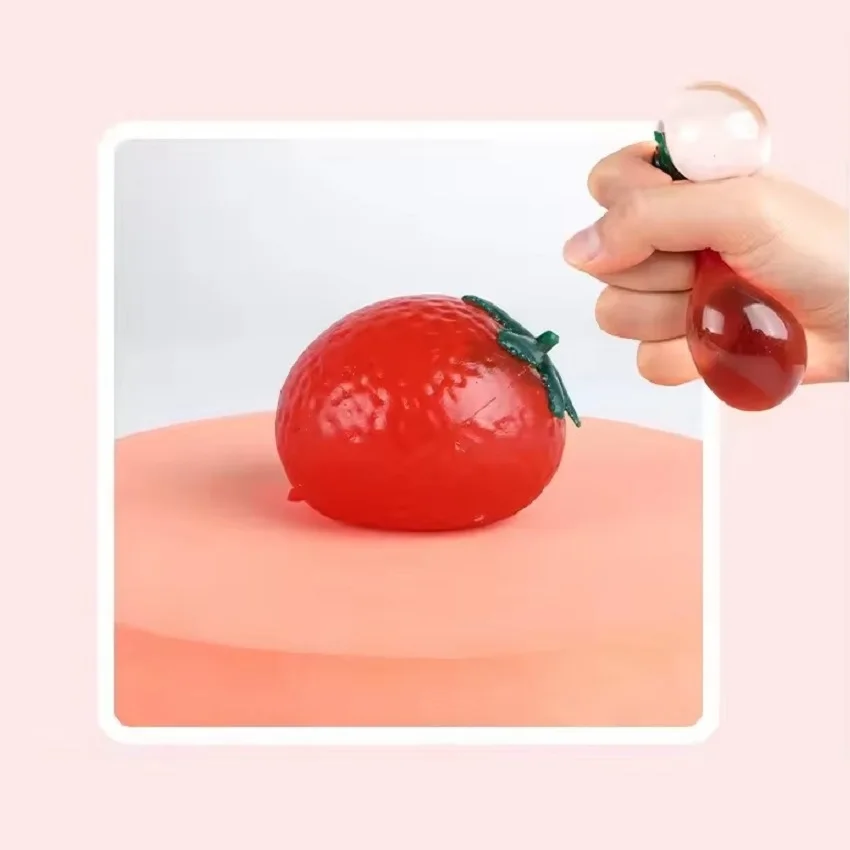 Taba Squshy Erdbeer-Wasserball Fidget Squeeze Spielzeug Stressabbau-Ball Büro-Party-Spiel Geschenk Fruchtball