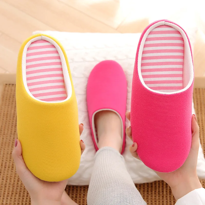 Women Slippers Home Cotton Slipper Winter Indoor Light Comfort Floor Shoes Men Silence Slides Bedroom Indoor Guest Slippers