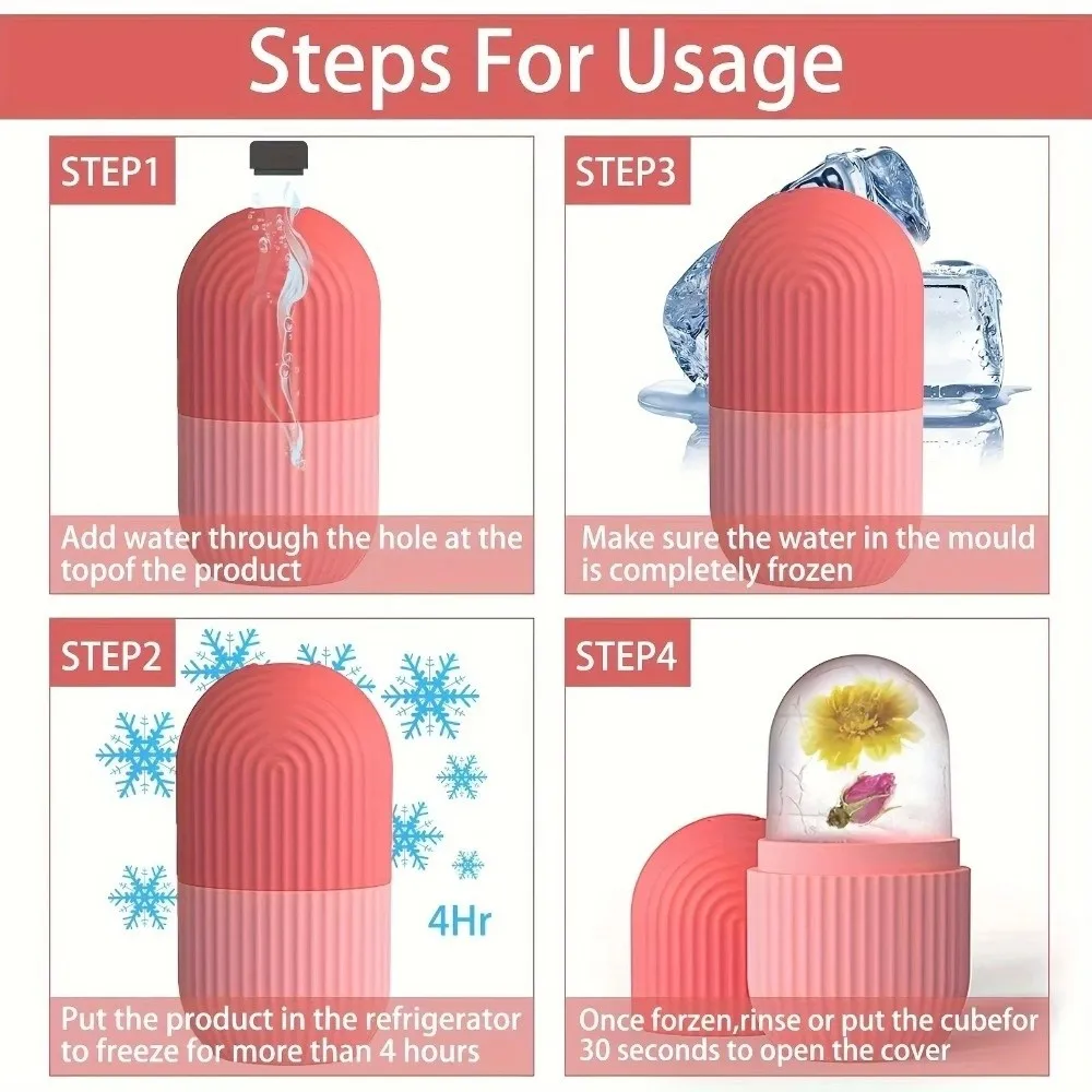 Cadeaux : Moule à glaçons en silicone pour le visage, outil de massage facial anti-poches, rouleau de glace DIY pour la beauté et les soins de la peau
