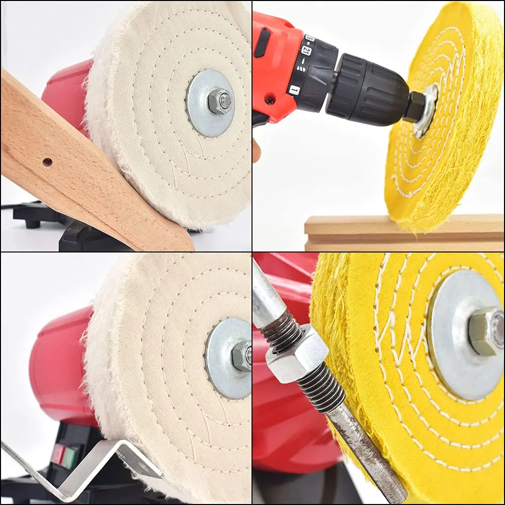 GET! 2Pcs Polishing Discs Polishing Wheel Kit 150mm Polishing Wheel Set for Table Buffer Polisher with 12.7mm Mandrel Hole