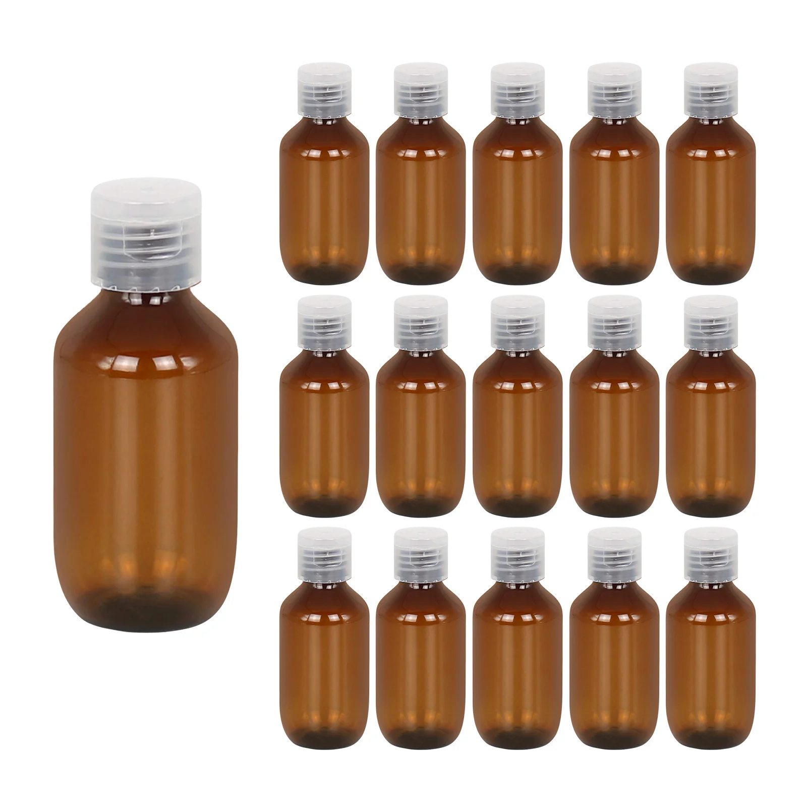 16Pcs Flip Top Bottles 60Ml Refillable Travel Lotion Containers Leak Proof Portable for Shampoo Body Wash Face Toner Cream Sub