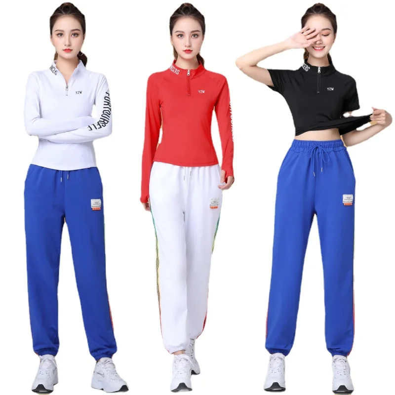 New Fast Drying Spring and Summer Women Are Suitable for Square Dancing Running Fitness Dancing Sports Casual Tops and Pants