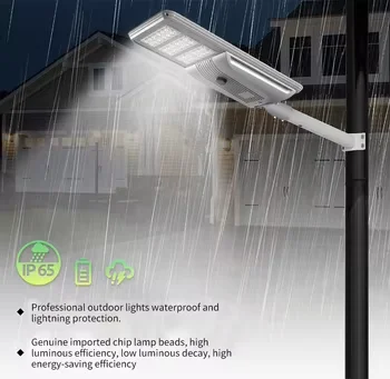 Light For Garden Led 100w All-in-One Solar Street Light with Dusk-to-Dawn Function High Brightness