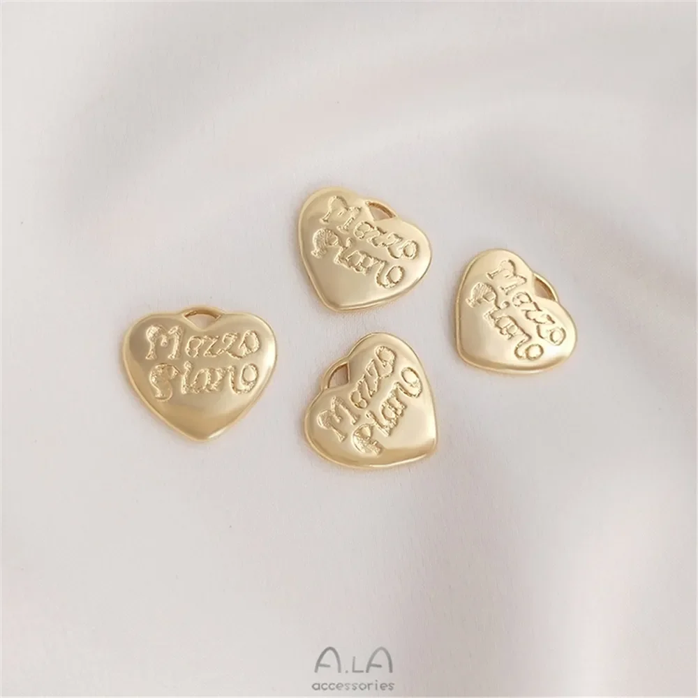 

14K gold color fashion European and American style heart pendant love pendant DIY bracelet necklace pendant