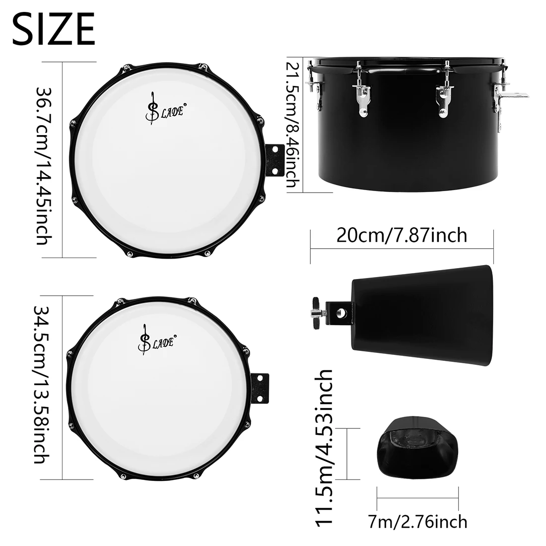

New Black Timbales Drum Set Percussion Set Percussion Instrument with Chrome Hardware Removable Heads Adjustable Percussion Kit