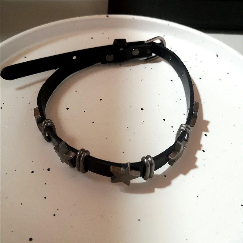 Punk Y2K Vintage Charme Grunge Anhänger PU Leder Sexy Choker Halsketten Für Frauen Spice Girls Goth Schmuck Zubehör Geschenk – Detail 9