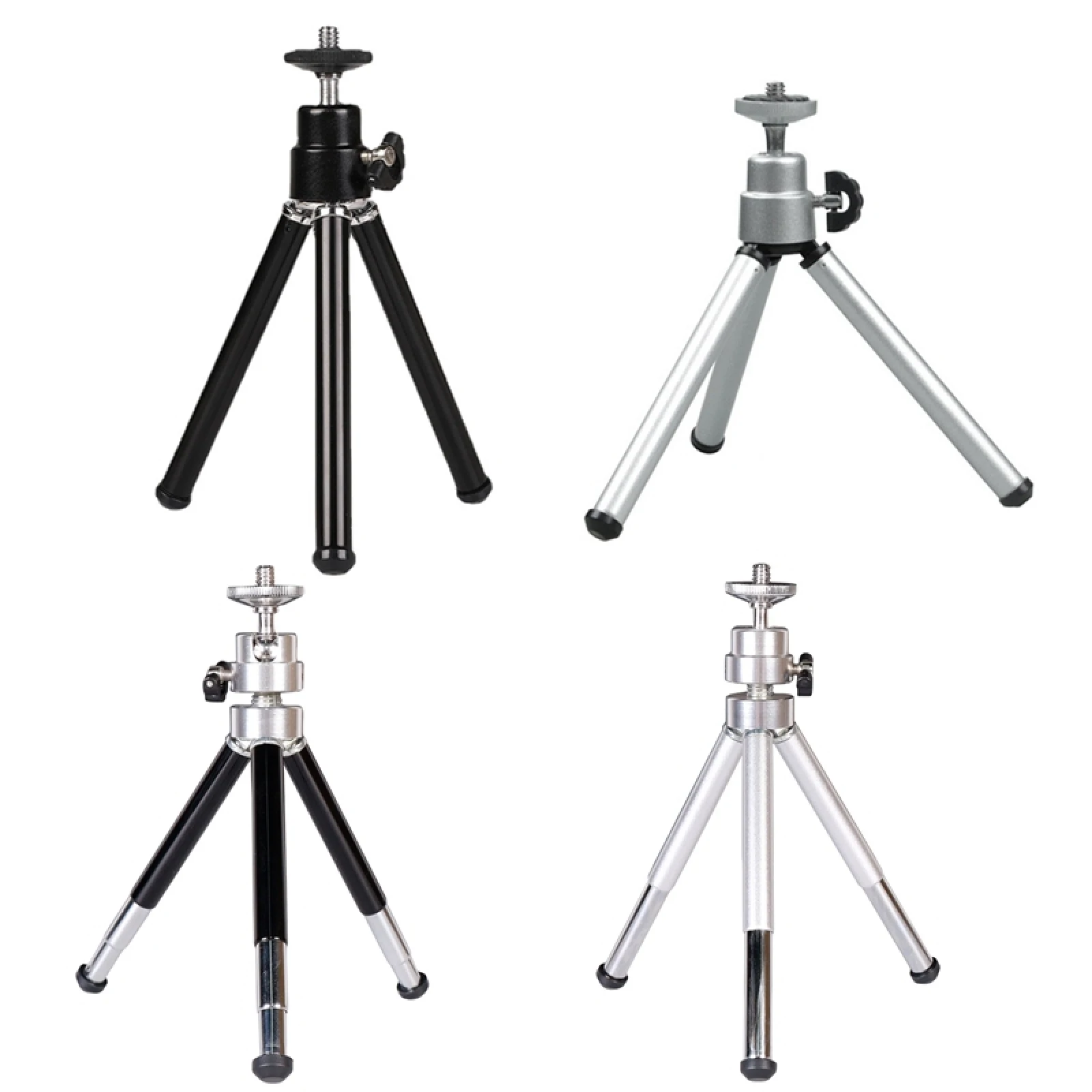 2PCS Projector Phone Stand Desktop Portable Telescopic Mini Metal Tripod, Style: 2 Sections / 3 Sections