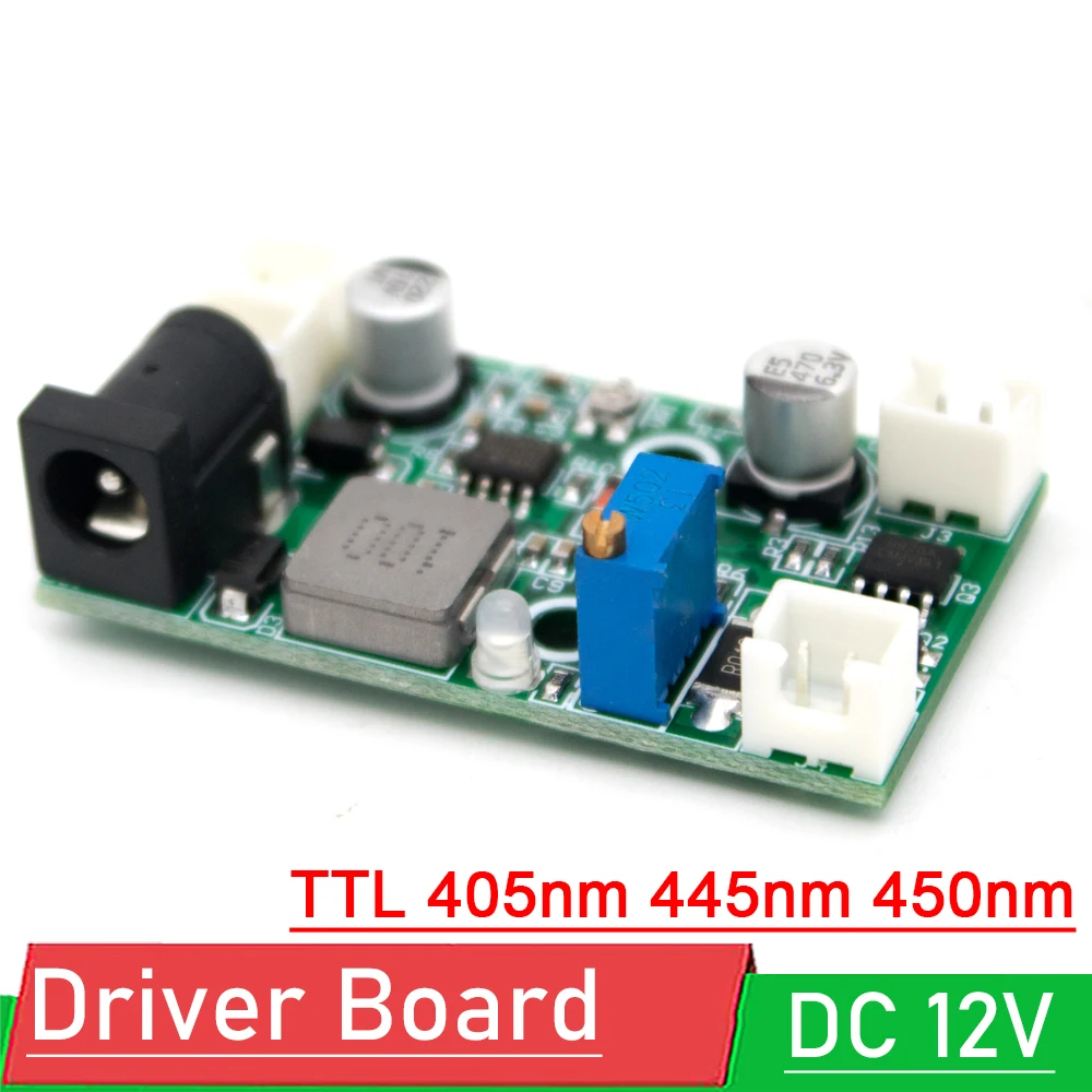 12V 2W TTL 405nm 445nm 450nm Laser Diode LD Driver Board Step-down Constant Current Drive Circuit TTL Modulation Power Module