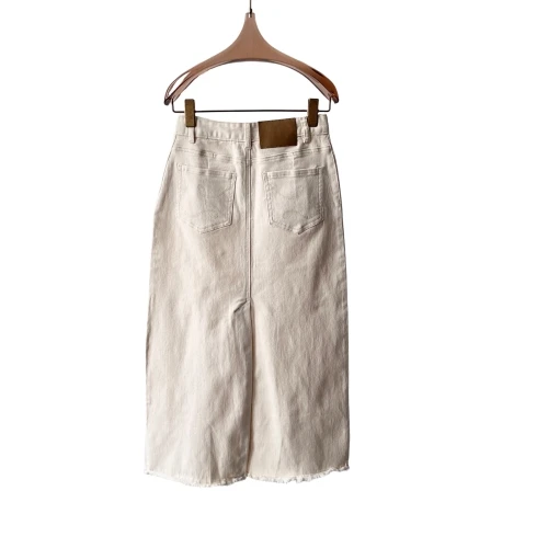 กระโปรงยีนส์ทรงตรงทรงตรงหลังกรดไตรอะซิทิกกระโปรงยาวทรงเอกระโปรงยาวสีขาวถักมินิซัมเมอร์ A25323