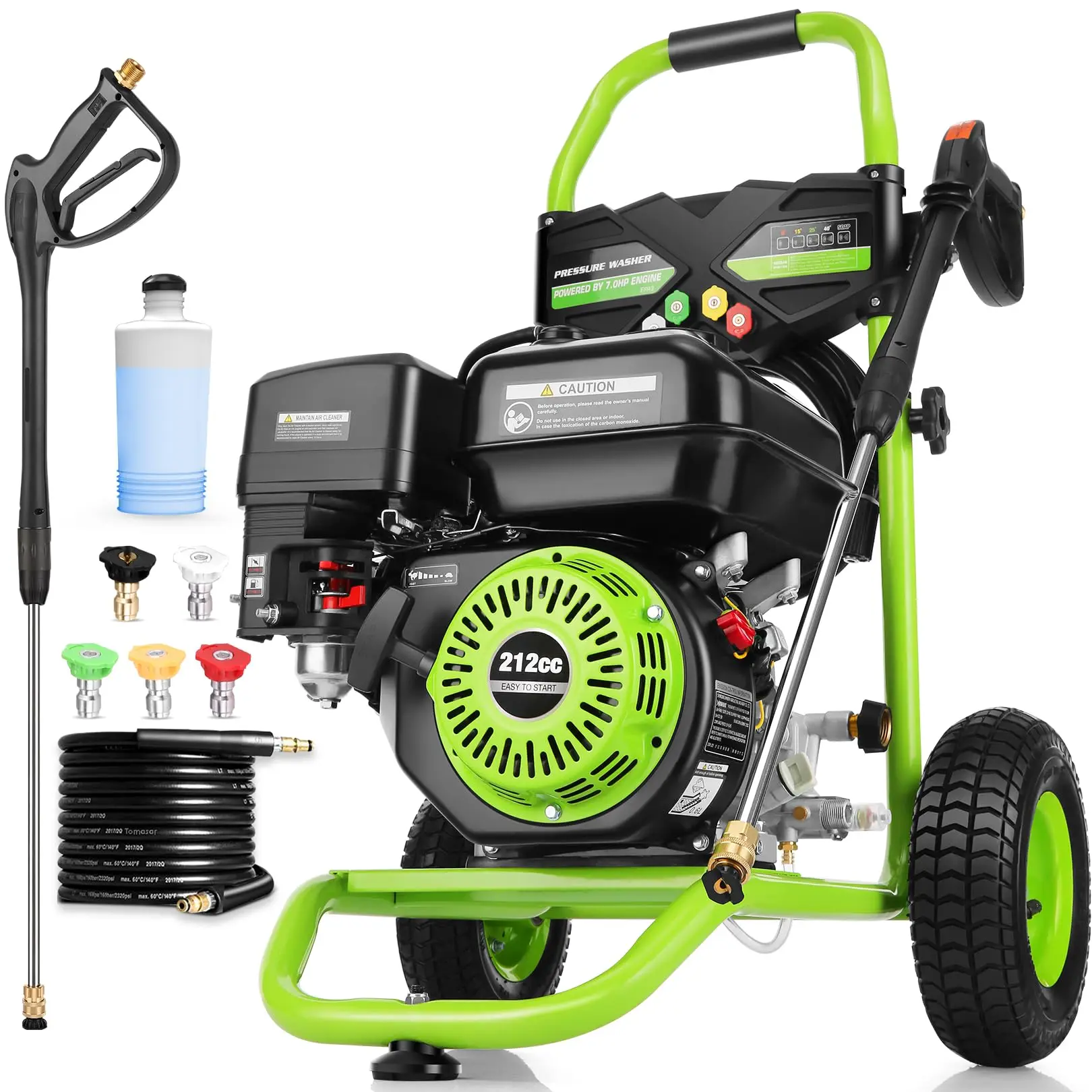 Commercial 4000PSI 4GPM 212CC 7.0HP Gas Pressure Washer, 9