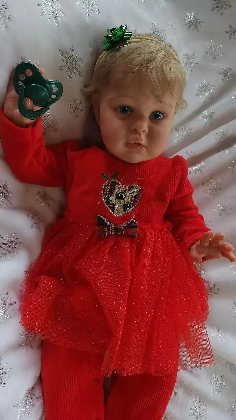 DLS Customized Limited Supply 22inch Reborn Baby Ellie With Hand-Rooted Hair Already Finished Doll with Different Dress