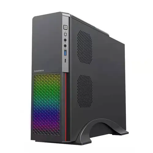 MATX 섀시 데스크탑 컴퓨터 게임 케이스, RGB 패널 포함, C타입 USB3.0 