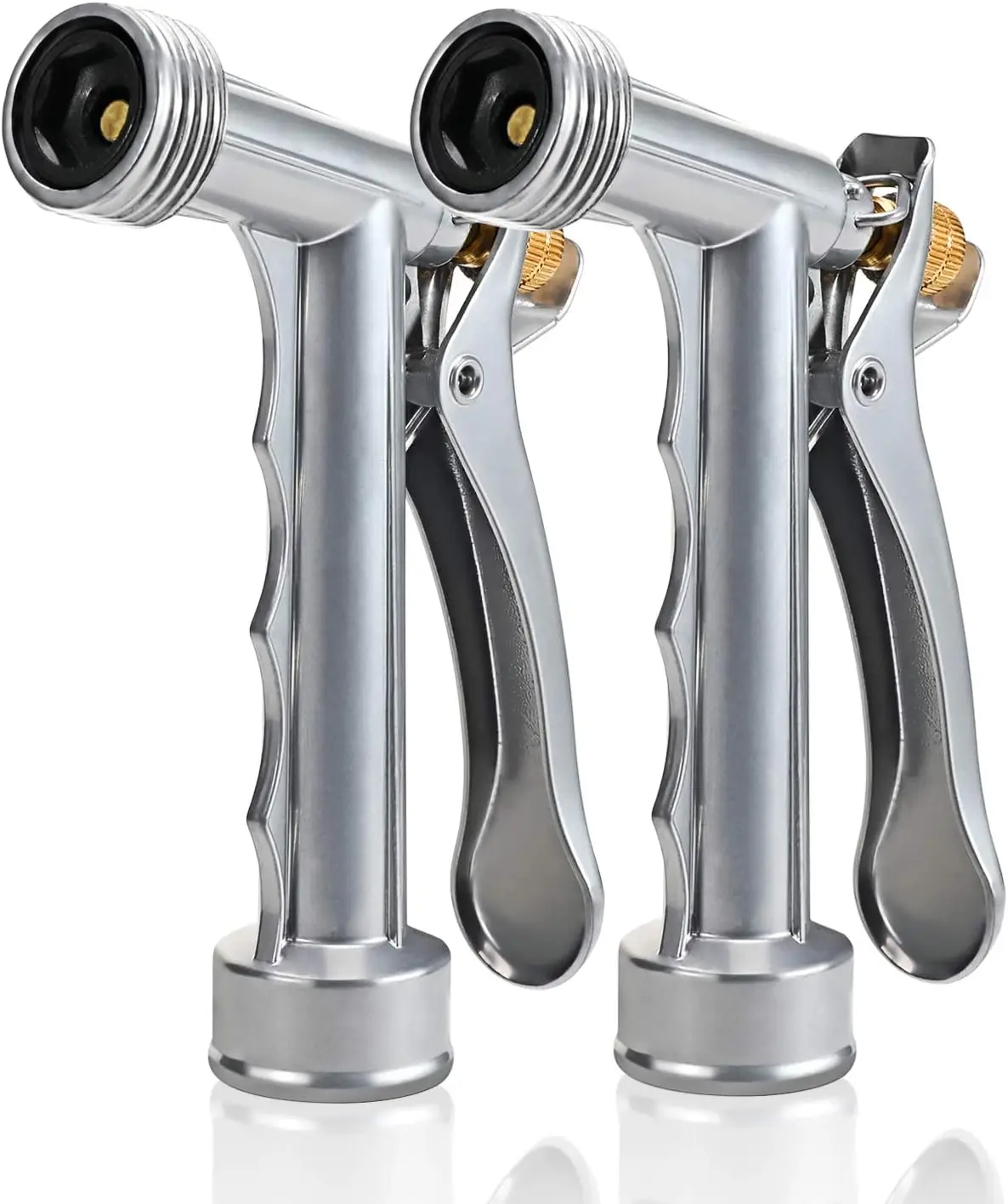 

2 Pack Garden Hose Nozzle with Threaded Front, Heavy Duty Pistol Grip Sprayer for Watering Plants and Cleaning