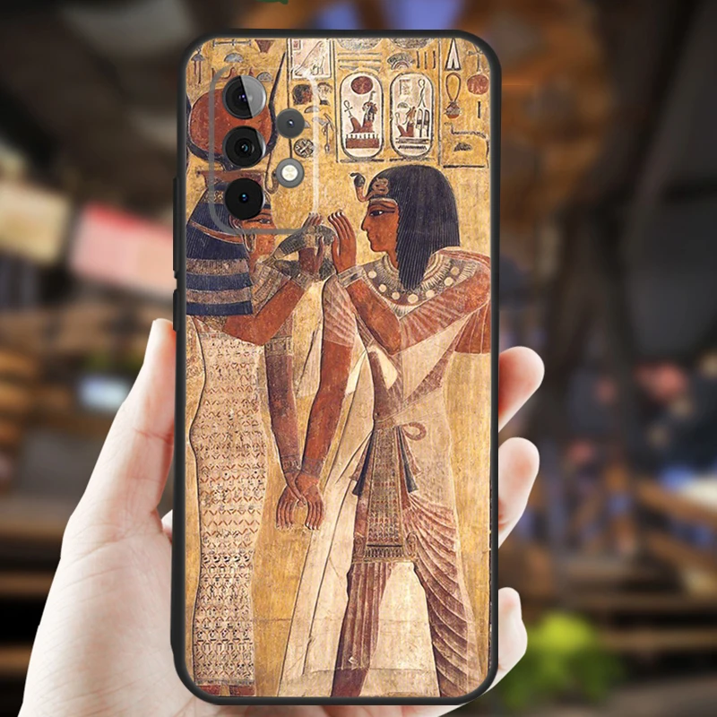 Egypt Pharaoh Mural Case For Samsung Galaxy A54 A34 A24 A14 A12 A32 A52 A51 A71 A50 A70 A13 A33 A53 A52S Coque