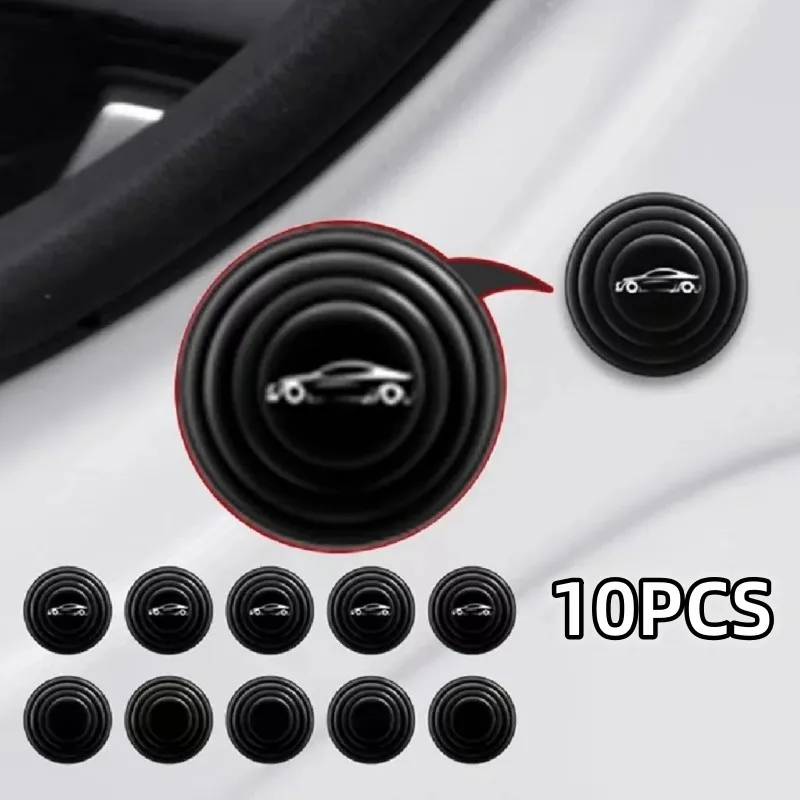 10PCS Car Door Anti-Collision Gasket Shock Absorber Sticker For Auto Hood Trunk Anti-Noise Pad Anti-shock Thickening Buffer Mat