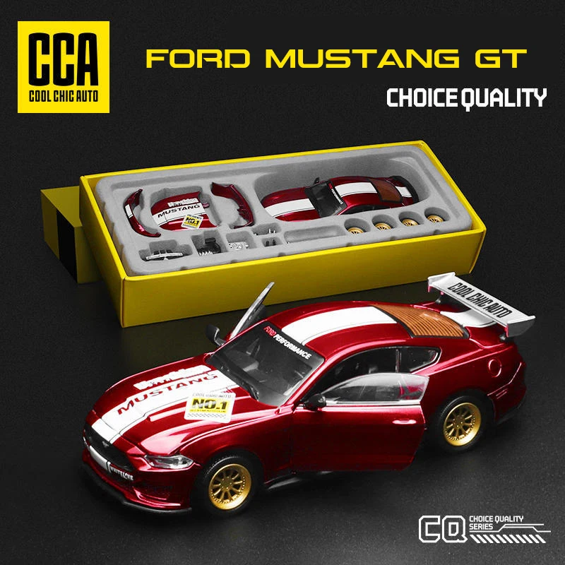 CCA 1/42 2018 Ford Mustang GT Alloy Model Car Diecast Metal Assembly Modification Series Miniature Vehicle Collection Toy Car