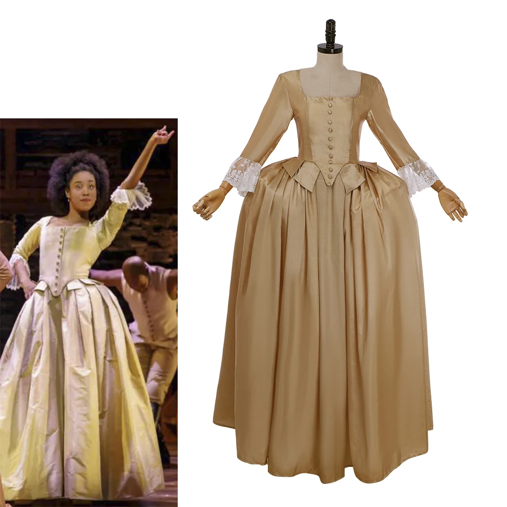 

Musical Hamilton Elizabeth Angelica Cosplay Dress Women Medieval Victorian Regency Ball Gown Theatre Stage Performance Costume