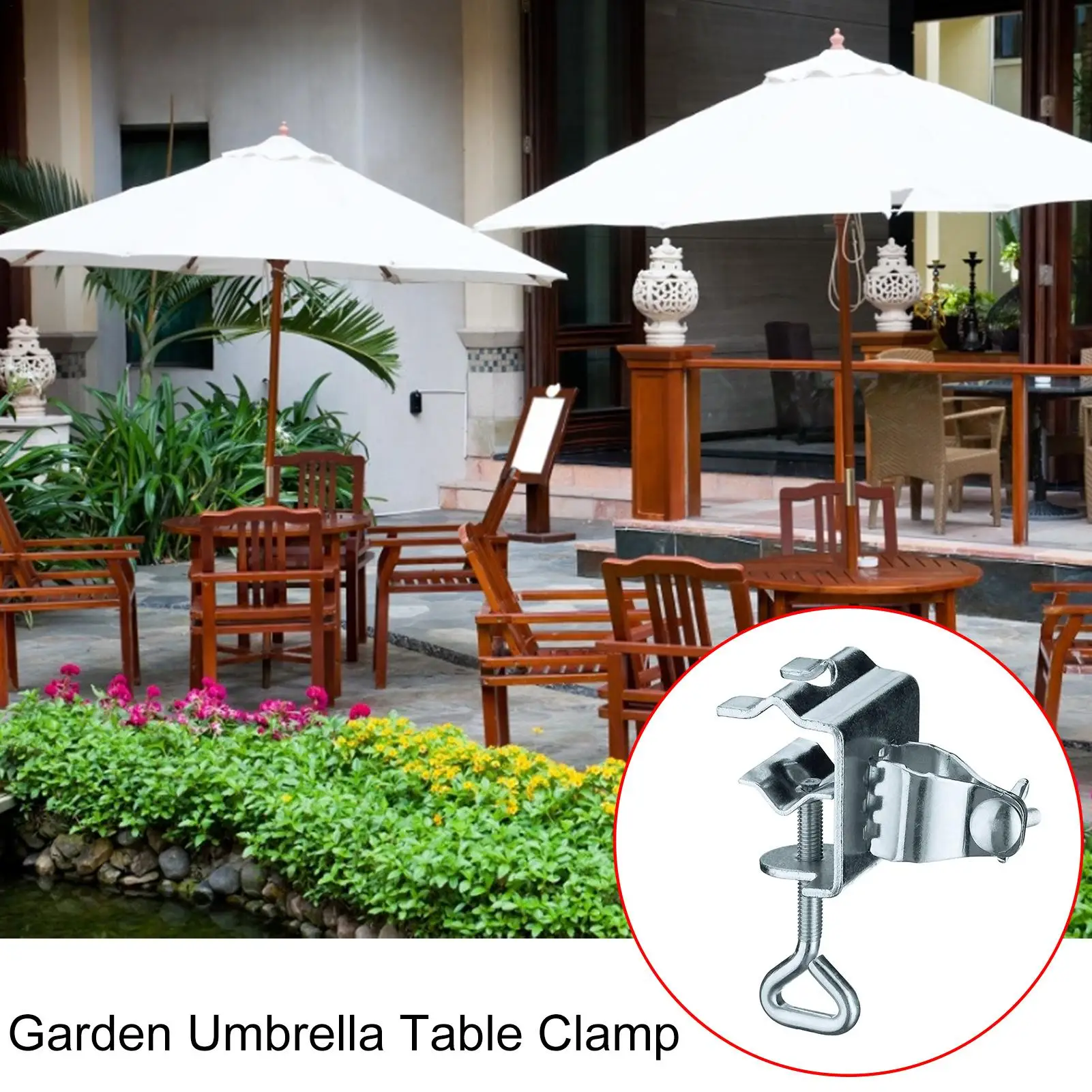 Sun umbrella clips 1 pcs Beach umbrella Clamp Metal sunshade fixing Holder Balcony UV protection Stand for Outdoor Fence Railing
