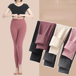 Leggings Pants Women Trousers Warm Slim Fit Render Pants Elasticity Solid Color High Waist Longs Autumn Winter Slack Plus Size