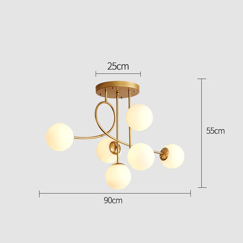 JUNYU Nordic Moderne Magic Bean Glazen Plafondkroonluchter LED Goud/Zwart Luxe Hanglamp voor Woonkamer Slaapkamer Home Decor