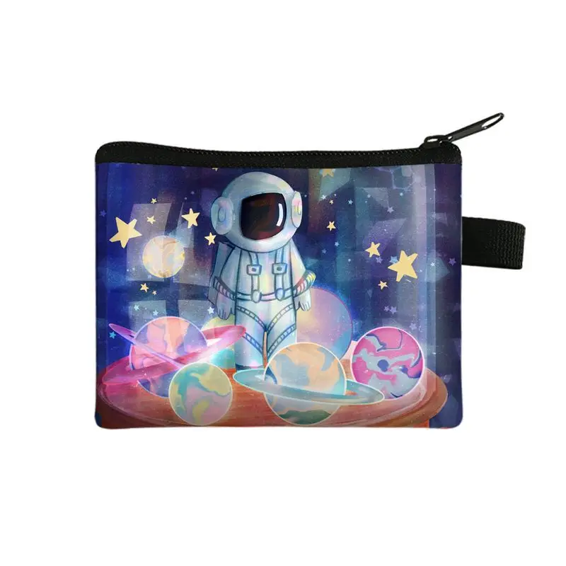 Astronaut Coin Purse Cartoon Space Creative Hand Bag Porte Monnaie Femme Mini Bag Man Wallet Pochette Sac Card Holder Coin Bag