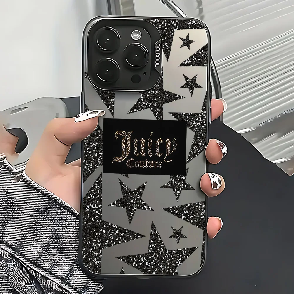 Pink J-Juicy Couture Handyhülle für iPhone 17 16e 16 15 14 13 12 11 mini Pro Max X XR XSMAX 8 7 Air Plus – Mattierte Rückseite – Detail 3