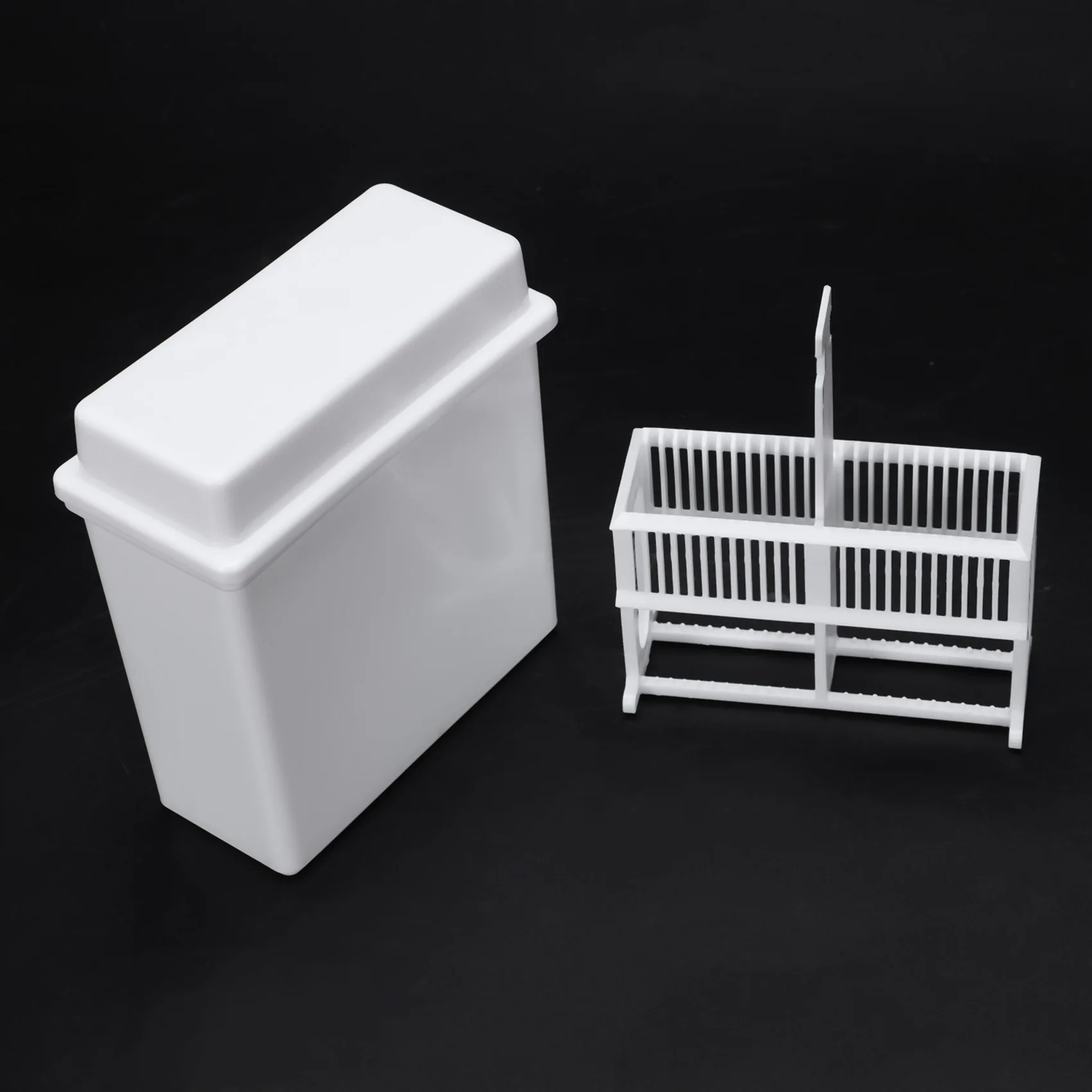 ABUH-2 In 1 White 48 Pieces Microscope Slides Staining Rack Dish Set