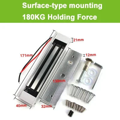Waterproof 180KG 350LBS Holding Force Electric Magnetic Electromagnetic Lock for Access Control Out Swinging Door 12V DC
