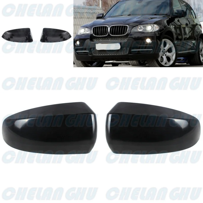 

1 Pair Black Painted Rear Mirror Housing Cover Cap for BMW X5 X6 E71 E70 2007 2008 2009 2010 2011 2012 2013 car accessories