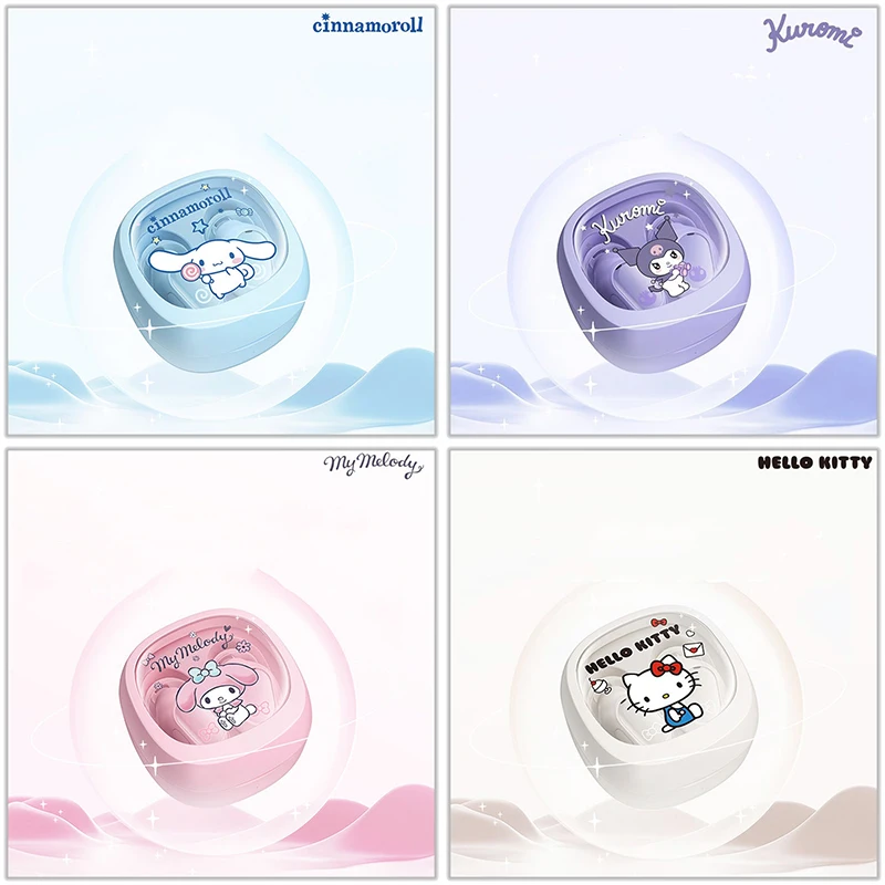 

Kawaii Mymelody Cinnamoroll Clear Tws Wireless Earbuds Cute Bluetooth 5.3 Earphones In-Ear Headphones Dual Mics Earbud Headsets