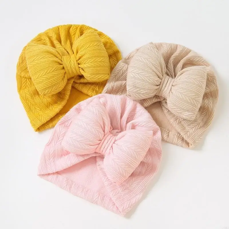 

CORB Fashionable Infant Turban Hat Headwear Simple Baby Fetal Caps Lovely Bowknot Detail Bonnet Trend Headgear 0-24 Month