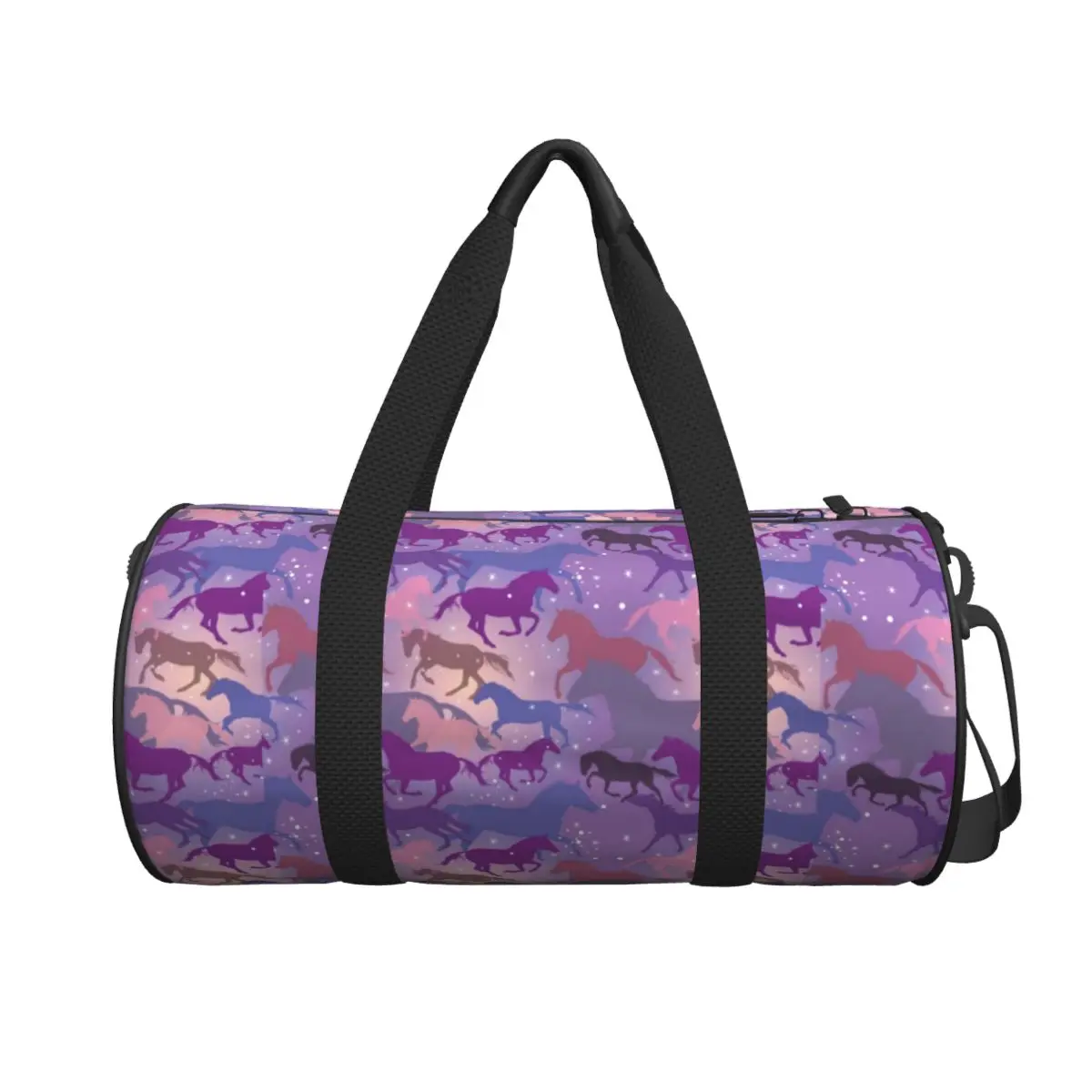 Flare Horse Sport Bags Wild Horses Riding On Purple Pattern Large Gym Bag Outdoor Male Handbag Travel Training Fitness Bag