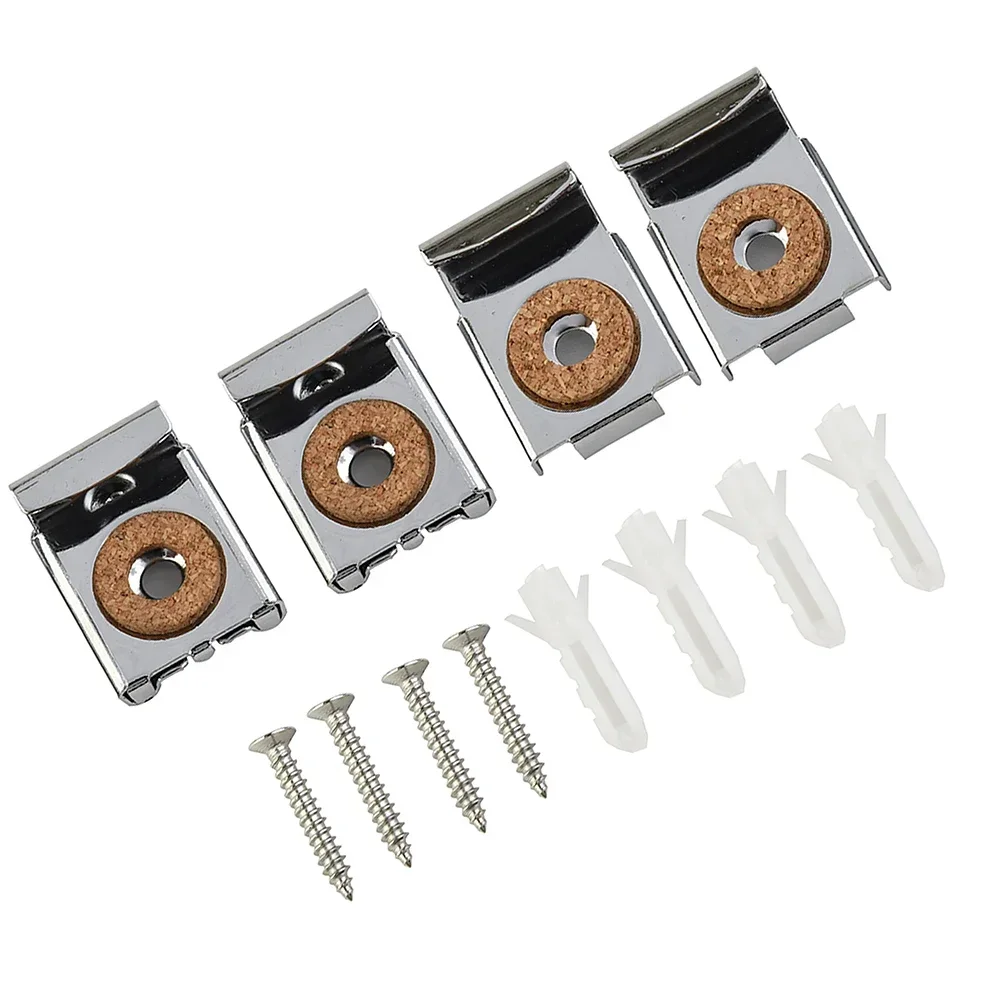 New Glass Bracket Glass Bracket Chrome Metal Screws Silver 4pcs Chrome Fixing Kit Frameless Clips Glass Bracket